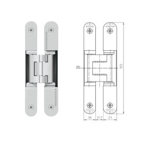 SIMONSWERK TECTUS TE 240 3D rejtett ajtópánt, F1 ezüst