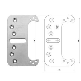 Otlav rejtett pánt rögzítő lemez 3D 23x120mm