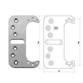 Otlav rejtett pánt rögzítő lemez 3D 30x120mm