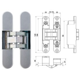 Ajtópánt Otlav rejtett IN230 3D 23x120mm horganyzott