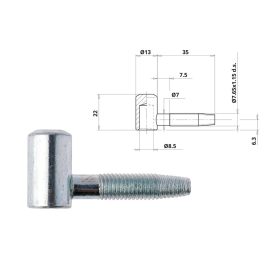 Ajtópánt Otlav 2 rész. golyós ezüst 13/44 mm lány