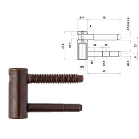 Ajtópánt Otlav 3D 14mm LÁNY bronz