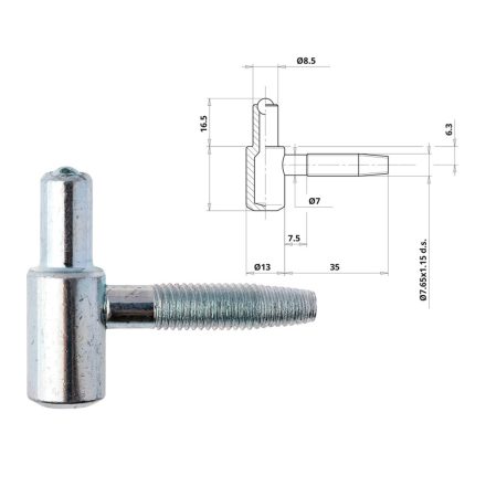 Ajtópánt Otlav 2 rész. golyós ezüst 13/44 mm fiú