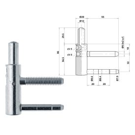 Ajtópánt Otlav 3D 20mm FIÚ ezüst
