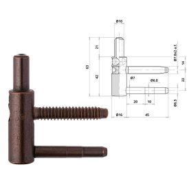 Ajtópánt Otlav 3D 16mm FIÚ bronz