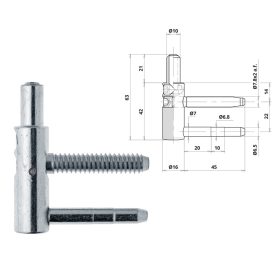 Ajtópánt Otlav 3D 16mm FIÚ ezüst