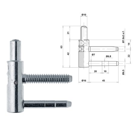 Ajtópánt Otlav 3D 16mm FIÚ ezüst