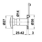 Optikai kitekintő króm  014 25-42